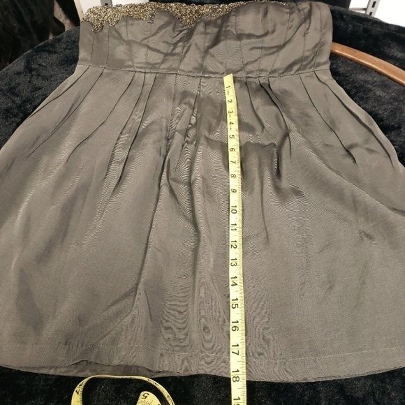 Mm Couture by Miss Me Sexy Strapless Beaded Cocktail Dress Olive Green Large VG - Picture 16 of 16